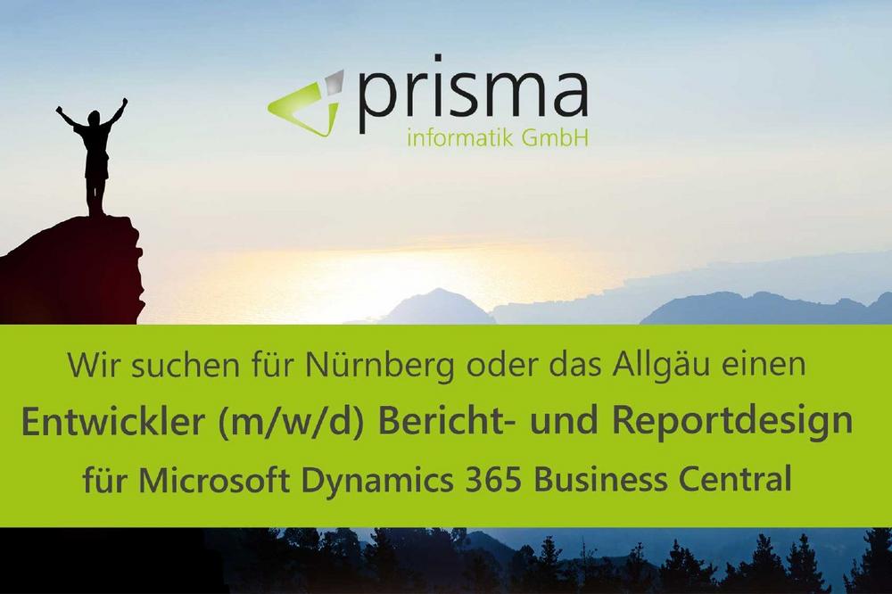 Entwickler (m/w/d) für Bericht- und Reportdesign Microsoft Dynamics 365 Business Central (Vollzeit | Nürnberg)